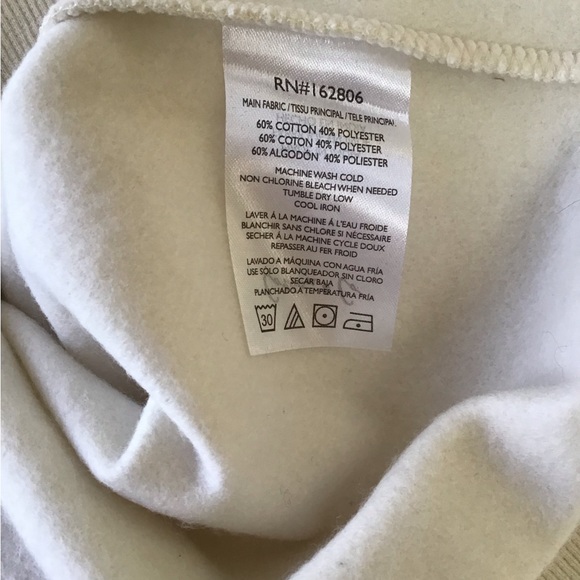 Mens Cotton and Co creme 1/4 zip sweatshirt, NWOT - Picture 4 of 6